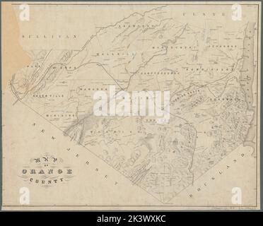 Karte von Orange County: New York kartografisch. Karten, geologische Karten. 1860. Lionel Pincus und Prinzessin Firyal Map Division. Geologie , New York (Bundesstaat) , Orange County, Stone , New York (Bundesstaat) , Orange County, Rocks , New York (Bundesstaat) , Orange County, Orange County (N.Y.) Stockfoto