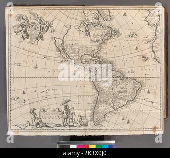 Novissima et Accuratissima Totius Americae Descriptio per Johanem Ogiluium Cosmographium Regium Ogilby, John, 1600-1676. Kartografisch. Karten, Atlanten. 1671. Lionel Pincus und Prinzessin Firyal Map Division. Amerika, Westindien, Briten, Geschichte Stockfoto