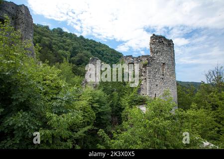 Ruinen der alten Altstadt in Samobor, Kroatien. Stockfoto