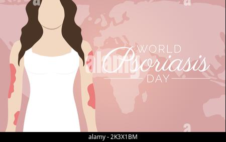 Pink World Psoriasis Day Vektor Illustration Design Stock Vektor