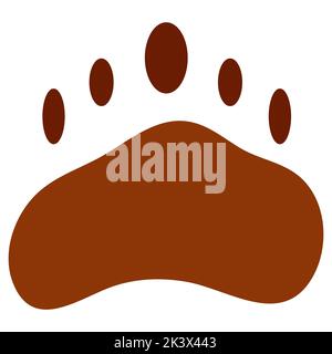 Bär Fußabdruck in Cartoon-flachen Stil isoliert auf weißem Hintergrund. Vektor-Illustration von Pfote Print in kindischem Stil für Web, Print oder Werbung U Stock Vektor