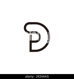 Letter spd Kurven monoline Logo Vektor Stock Vektor