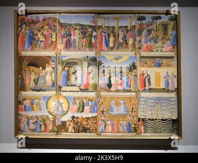 Tafeln für das Armadio degli Argenti im San Marco Museum in Florenz Italien Stockfoto