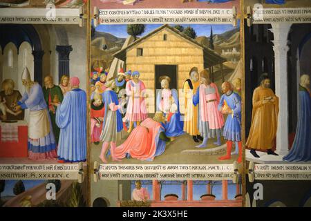 Tafeln für das Armadio degli Argenti im San Marco Museum in Florenz Italien Stockfoto