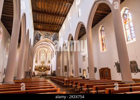 Der Innenraum der St. Martinskirche (St. Martin’s Church), Freiburg im Breisgau, Deutschland Stockfoto