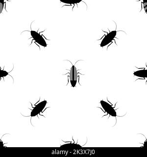 Kakerlaken Bug Ameise nahtlose Hintergrund Insekt Schädling Vektor Illustration Hintergrund Design. Stock Vektor