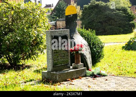 Ceminy, (Plzensky kraj) Denkmal der Tschechischen Republik, das der Besatzung des Bomberflugzeugs B-17G gewidmet ist Stockfoto