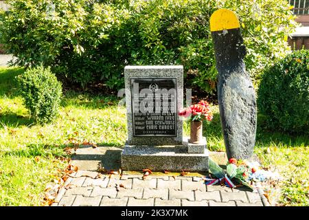 Ceminy, (Plzensky kraj) Denkmal der Tschechischen Republik, das der Besatzung des Bomberflugzeugs B-17G gewidmet ist Stockfoto