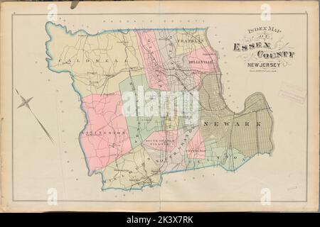 Index Karte Kartografisch. Atlanten, Karten. 1881. Lionel Pincus und Prinzessin Firyal Map Division. Essex County (N.J.), Immobilien , New Jersey , Essex County Stockfoto