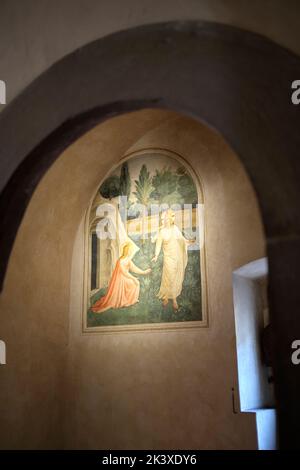 Fresko von Fra Angelico in Mönchszelle im Museum San Marco in Florenz Italien Stockfoto