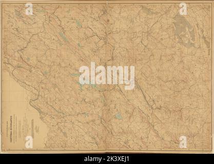 New Jersey, Doppelblatt Nr. 3 Karte der Central Highlands kartografisch. Atlanten, Karten. 1884 - 1889. Lionel Pincus und Princess Firyal Map Division. New Jersey, Geologie, New Jersey Stockfoto