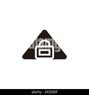Symbolvektor für die Dreieckstaste mit Vorhängeschloss Stock Vektor
