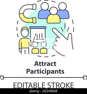 Symbol für das Konzept „Teilnehmer anziehen“ Stock Vektor