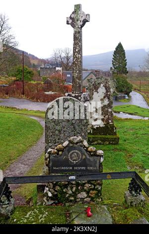 Grab und letzte Ruhestätte von Rob Roy, Robert Roy MacGregor, Balquhidder, Perthshire, Schottland, UK, FK19 8PB , FK19 Stockfoto