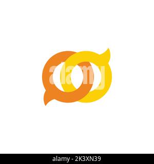 Verknüpfter goldener Ring Talk Symbol Logo Vektor Stock Vektor