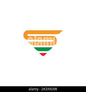 Buchstabe s bunter Bleistift Symbol Logo Vektor Stock Vektor