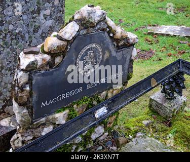 Grab und letzte Ruhestätte von Rob Roy, Robert Roy MacGregor, Balquhidder, Perthshire, Schottland, UK, FK19 8PB , FK19 Stockfoto