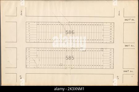 Central Park Planning Map: Begrenzt durch 102. Street, 5. Avenue, 100. Street und 6. Avenue kartografisch. Karten. 1853. Lionel Pincus und Prinzessin Firyal Map Division. New York (N.Y.), Central Park (New York, N.Y.), Stadtplanung Stockfoto