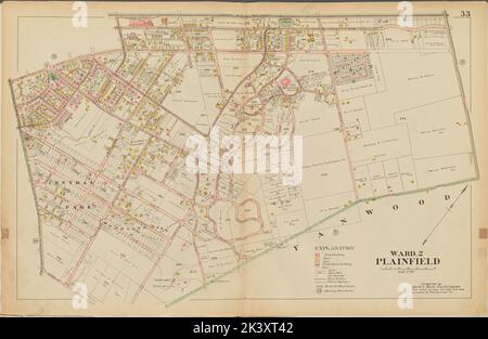 Union County, Double Page Plate No. 33 Karte begrenzt durch Terrill Rd., Cushing Rd., Randolph Rd., Park Ave. 1906. Bauer, Jacob L.. Kartografisch. Atlanten, Karten. Lionel Pincus und Princess Firyal Map Division. Union County (N.J.) Stockfoto