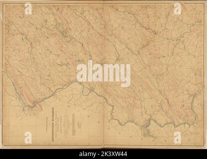 New Jersey, Doppelblatt Nr. 2 Karte der Südwesthochland kartografisch. Atlanten, Karten. 1884 - 1889. Lionel Pincus und Princess Firyal Map Division. New Jersey, Geologie, New Jersey Stockfoto