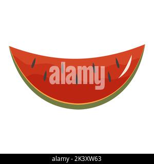 Vektor-Illustration von Wassermelone in Cartoon-Flat-Stil. Sommer Früchte und Beeren für Web, Karten-Design, Aufkleber Stock Vektor