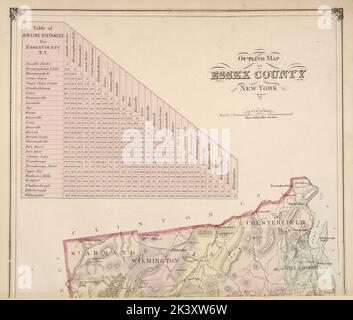 Übersichtskarte von Essex County, New York. Kartografisch. Atlanten, Karten. 1876. Lionel Pincus und Prinzessin Firyal Map Division. Essex County (N.Y.), Maps Stockfoto
