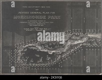 Überarbeiteter allgemeiner Plan für Morningside Park, der den Bericht von Frederick Law Olmsted und Calvert Vaux begleiten soll. 28.. September 1887. 1887. Kartografisch. Karten. Lionel Pincus und Princess Firyal Map Division Stockfoto