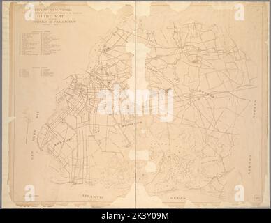 Reiseführer zu den Parks und Parkways in Brooklyn und Queens Boroughs. Kartografisch. Karten. 1910. Lionel Pincus und Prinzessin Firyal Map Division. Brooklyn (New York, N.Y.), Landkarten Stockfoto