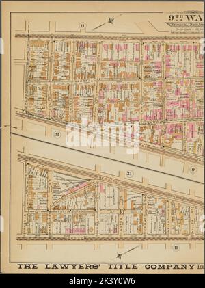 Newark, doppelseitige Platte Nr. 10 Karte begrenzt durch Broad St., Fair St., Oak St., Thomas St. 1889. Kartografisch. Atlanten, Karten, Pläne, Vermessung. Lionel Pincus und Princess Firyal Map Division. Newark (N.J.) Stockfoto