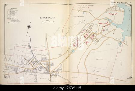 Kings Park-Kartographie. Atlanten, Karten. 1915 - 1917. Lionel Pincus und Princess Firyal Map Division. Suffolk County (New York) Stockfoto