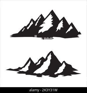 Vektor-Set Von Rocky Mountains Illustration Isoliert Auf Weißem Hintergrund Stock Vektor