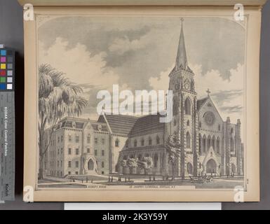 Bishop's House. ; St. Joseph's Cathedral, Buffalo, N.Y. kartografisch. Atlanten, Karten. 1880. Lionel Pincus und Prinzessin Firyal Map Division. Erie County (N.Y.), Immobilien , New York (Bundesstaat) , Erie County Stockfoto