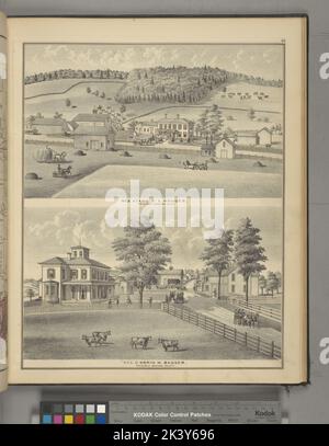 Res. Und Farm of A. Hodges, Triangle, Broome Co., N.Y.; Res. Von Orrin W. Badger, Triangle, Broome Co., N.Y. kartografisch. Atlanten, Karten. 1876. Lionel Pincus und Prinzessin Firyal Map Division. Broome County (N.Y.), Houses , New York (Bundesstaat), Farms , New York (Bundesstaat) Stockfoto