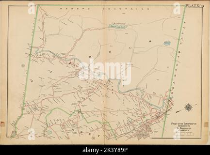 Bergen County, V. 2, Double Page Plate No. 33 Teil der Gemeinde Hohokus und Bezirk Ramsey kartografisch. Atlanten, Karten. 1912 - 1913. Lionel Pincus und Princess Firyal Map Division. Bergen County (N.J.) Stockfoto