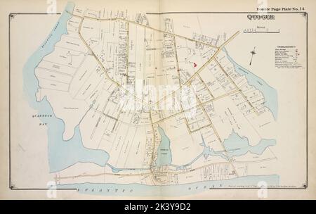 Quogue-Kartographie. Atlanten, Karten. 1915 - 1917. Lionel Pincus und Princess Firyal Map Division. Suffolk County (New York) Stockfoto