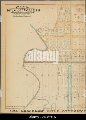 Newark, Double Page Plate No. 30 Karte begrenzt durch Elizabeth Ave., Poinier St., Avenue B 1889. Kartografisch. Atlanten, Karten, Pläne, Vermessung. Lionel Pincus und Princess Firyal Map Division. Newark (N.J.) Stockfoto