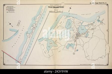 Teil der Stadt Southampton kartografisch. Atlanten, Karten. 1915 - 1917. Lionel Pincus und Princess Firyal Map Division. Suffolk County (New York) Stockfoto