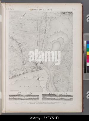 Isthme de Soueys Isthmus von Suez. Plan du Port de Soueys et du Fond du Golfe Arabique. I-IV Profile du Canal projecte entre les deux mers. Kartografisch. Karten. 1809. Abteilung Für Seltene Bücher. Ägypten, Suez Bay (Ägypten) Stockfoto