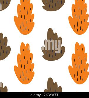 Herbst skandinavischen Stil Büsche nahtlose Muster. Stock Vektor