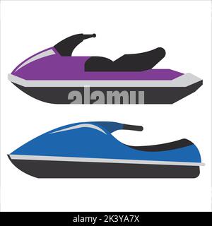 Vektor-Set Von Jet Ski Illustration Isoliert Auf Weißem Hintergrund Stock Vektor