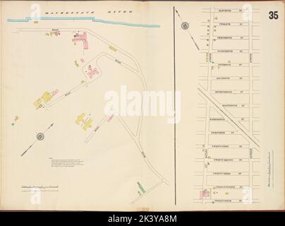 Hudson County, V. 8, Double Page Plate No. 35 Karte begrenzt durch 11. St., Jackson Ave., 25. St. 1887. Kartografisch. Atlanten, Karten. Lionel Pincus und Princess Firyal Map Division. Hudson County (N.J.) Stockfoto