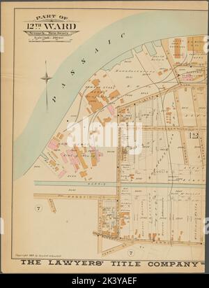 Newark, doppelseitige Platte Nr. 33 Karte begrenzt durch Passaic River, Ferry St. 1889. Kartografisch. Atlanten, Karten, Pläne, Vermessung. Lionel Pincus und Princess Firyal Map Division. Newark (N.J.) Stockfoto