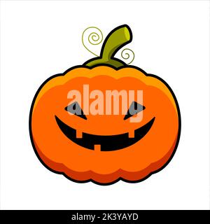 Halloween-Illustration. Vektor orange Kürbis mit einem Lächeln Stock Vektor