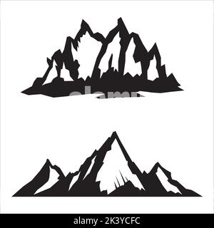 Vektor-Set Von Rocky Mountains Illustration Isoliert Auf Weißem Hintergrund Stock Vektor