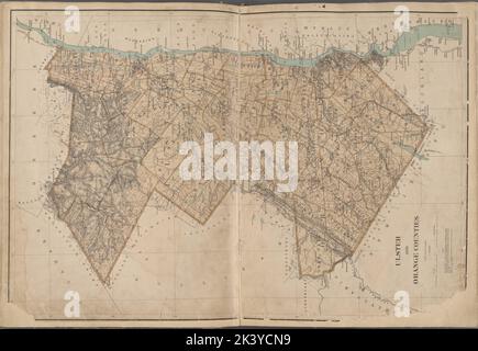 New York State, doppelseitige Platte Nr. 10 Karte der Grafschaften Ulster und Orange kartografisch. Atlanten, Karten. 1895. Lionel Pincus und Prinzessin Firyal Map Division. New York (Bundesstaat) - - vMaps. Stockfoto