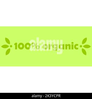 Grünes Banner mit der Aufschrift organisch. Öko-Verpackung, Aufkleber, gesunde Lebensmittel. Vektorgrafik. Stock Vektor