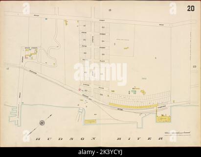 Hudson County, V. 8, Double Page Plate No. 20 Karte begrenzt durch Bulls Ferry Rd., Hudson River, Broad St. 1887. Kartografisch. Atlanten, Karten. Lionel Pincus und Princess Firyal Map Division. Hudson County (N.J.) Stockfoto