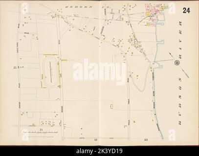 Hudson County, V. 8, Double Page Plate No. 24 Karte begrenzt durch Hudson River, Meeks Rd., Bergen Wood 1887. Kartografisch. Atlanten, Karten. Lionel Pincus und Princess Firyal Map Division. Hudson County (N.J.) Stockfoto