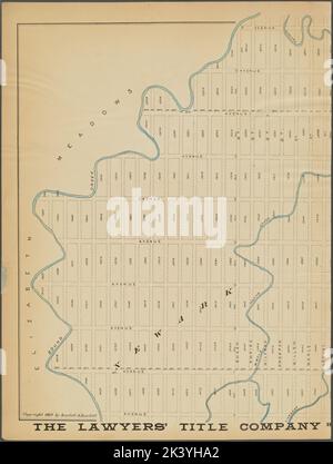 Newark, doppelseitiges Schild Nr. 35 Karte begrenzt durch Avenue B, Thomas St., Avenue K 1889. Kartografisch. Atlanten, Karten, Pläne, Vermessung. Lionel Pincus und Princess Firyal Map Division. Newark (N.J.) Stockfoto