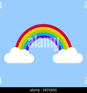 Vektordarstellung von Wolken und Regenbogen. Stock Vektor